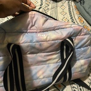 Cotton candy pink duffle bag